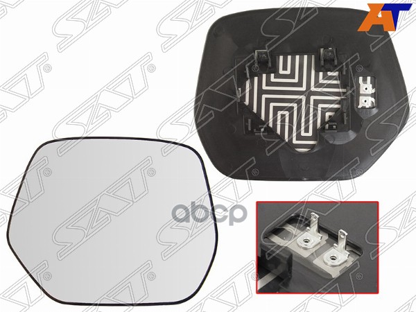 Полотно зеркала Honda CR-V 06-12 (Справа/ Обогрев/ сферическое) Sat арт. ST-121-0080