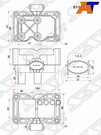 Катушка зажигания Ford Fiesta 95-08 / Focus 98-11 AODB;AODE;ASDA;J4B;NGA;SHDC;SYDA (Модуль) Sat арт. ST-1317972