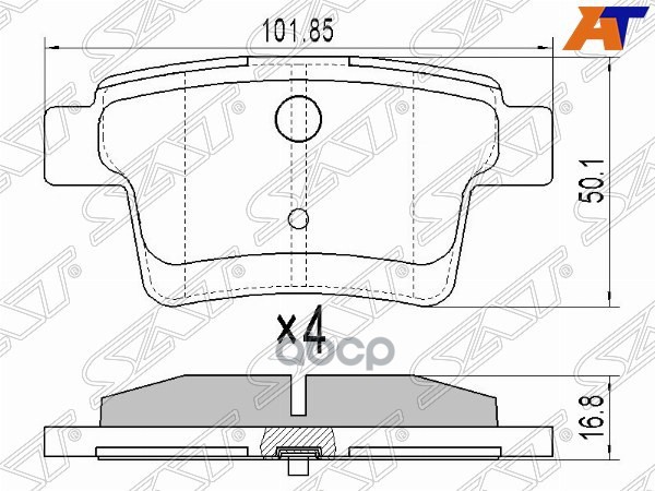 Колодки тормозные (Сзади) Ford Mondeo 00-07 / Jaguar X-Type 01-09 Sat арт. ST-1522073