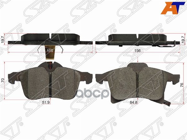 Колодки тормозные (Спереди) Opel Astra 98-13 / Corsa 00-19 Sat арт. ST-1605998