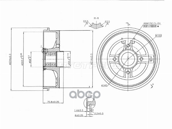 Барабан тормозной RENAULT LOGAN 13-/SANDERO 14-/LADA XRAY 16- (ABS/ступица d=55мм) Sat арт. ST-169-0028