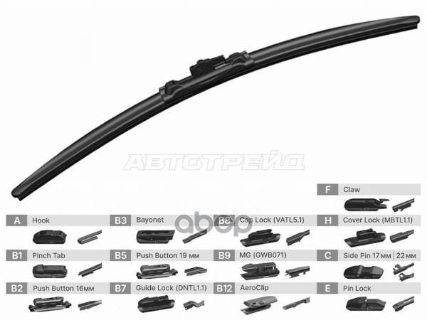 Щетка стеклоочистителя (Бескаркасная/ 22 (550мм)) Sat арт. ST-190-0022