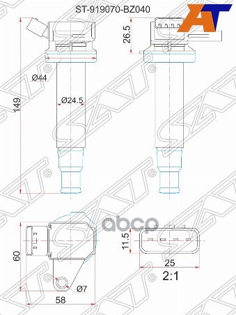 Катушка зажигания Toyota Passo 04-10 / bB 05-16 3SZVE;K3VE Sat арт. ST-19070-BZ040