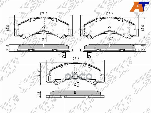 Колодки тормозные (Спереди) Mazda Titan 00-07 / Toyota Dyna 99- Sat арт. ST-1K01-33-23ZA
