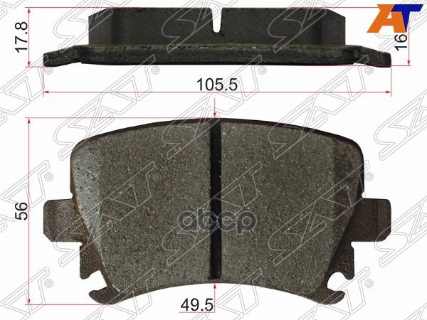 Колодки тормозные (Сзади) Audi A3 03-13 / A4 00-09 Sat арт. ST-1K0698451G