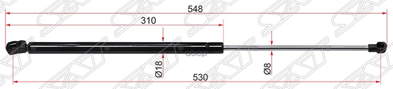 Амортизатор крышки багажника Volkswagen Golf 03-16 (Справа=Слева) Sat арт. ST-1K9827550A