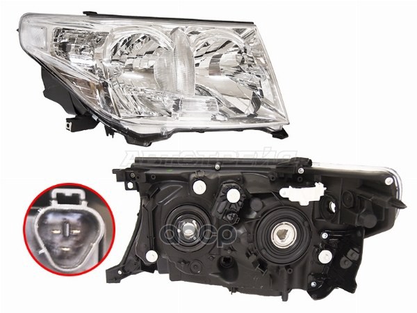 Фара Toyota Land Cruiser (J200) 07-12 (Справа/ Галоген/ под электрокорректор) Sat арт. ST-212-11M1R-LD-E