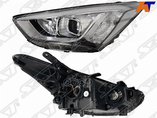 Фара Hyundai Santa Fe 12-15 / Grand Santa Fe 13-16 (Слева/ Галоген/ ДХО/ Ручная регулировка) Sat арт. ST-221-1167L