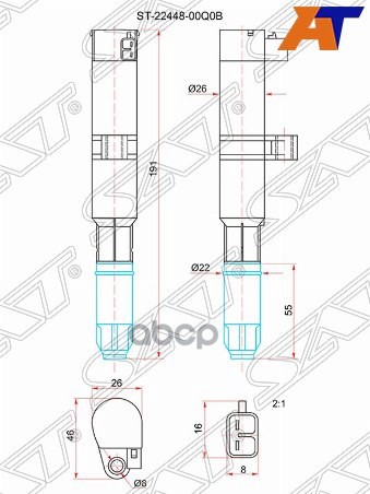 Катушка зажигания Nissan Almera 12-19 / Renault Duster 10-21 K4M Sat арт. ST-22448-00Q0B