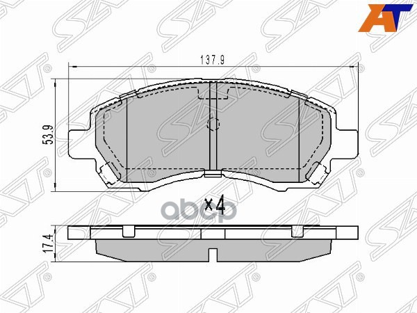Колодки тормозные (Спереди) Subaru Impreza 92-07 / Legacy 89-09 Sat арт. ST-26296-AC011