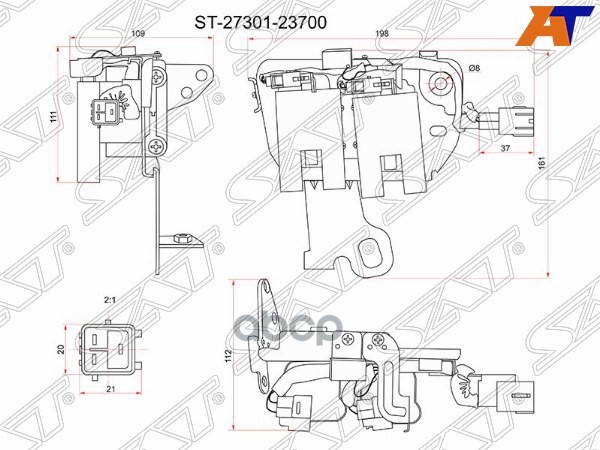 Катушка зажигания KIA CERATO 04-/SPORTAGE 04- HYUNDAI ELANTRA 00-06/TUCSON 04-10 Sat арт. ST-27301-23700