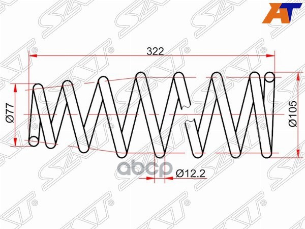 Комплект Пружин 2Шт Задние Toyota Premio/Allion 01- 4Wd Sat арт. ST-27362
