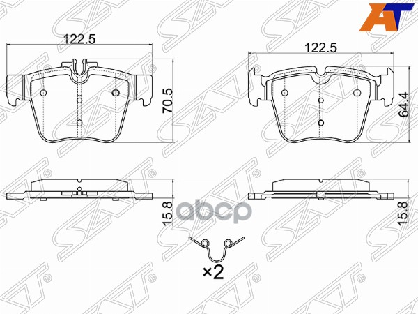Колодки тормозные (Сзади) Mercedes-Benz C-Class 13-21 / GLC 14- Sat арт. ST-28-0003