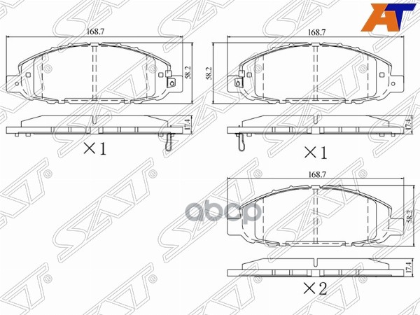 Колодки тормозные (Спереди) Isuzu ELF NPRNQR 06-12 / Nissan NV350 Caravan 12- Sat арт. ST-28-0016