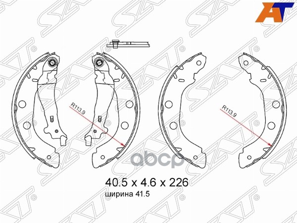 Колодки Тормозные Барабанные Nissan Primera 95-02 / Renault Kangoo 97-16 Sat арт. ST-28-0049