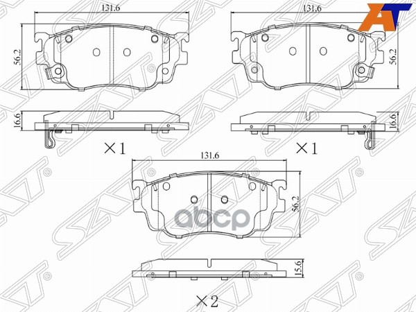 Колодки тормозные (Спереди) Mazda 626 97-02 / Capella 87-02 Sat арт. ST-28-0065