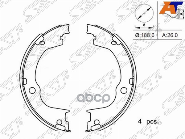 Колодки тормозные барабанные Chevrolet Captiva 06-15 / Opel Antara 06-15 Sat арт. ST-28-0079