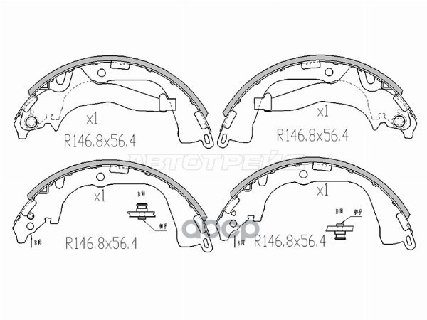 Колодки тормозные барабанные Volkswagen Amarok 10-20 Sat арт. ST-28-0101