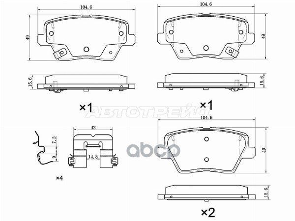 Колодки тормозные (Сзади) Kia Ceed 18-21 / Hyundai i30 16-18 Sat арт. ST-28-0113