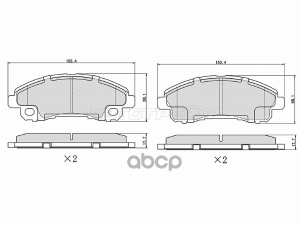 Колодки тормозные (Спереди) Mitsubishi Fuso Canter FE7 02-12 Sat арт. ST-28-0129