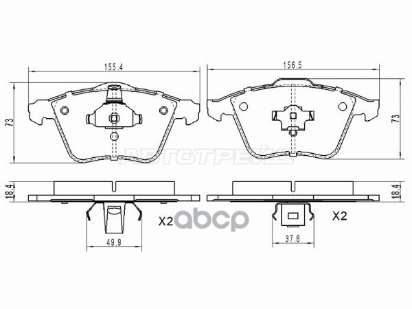 Колодки тормозные (Спереди) Ford Focus 04-11 / Mazda 3 06-13 Sat арт. ST-28-0155