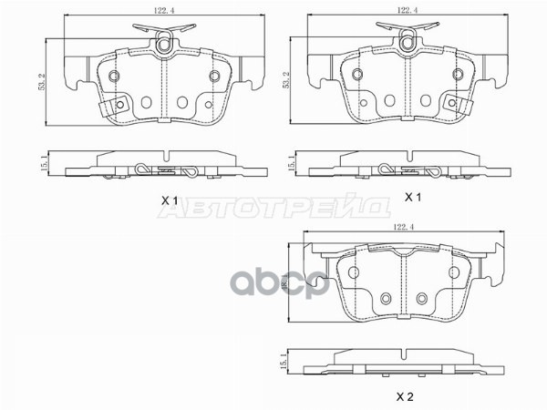 Колодки тормозные (Сзади) Honda Civic 15-19 / Changan CS55 17-24 Sat арт. ST-28-0218