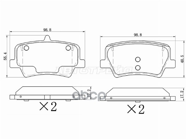 Колодки тормозные (Сзади) Geely Tugella 19- / Monjaro 21- Sat арт. ST-28-0221