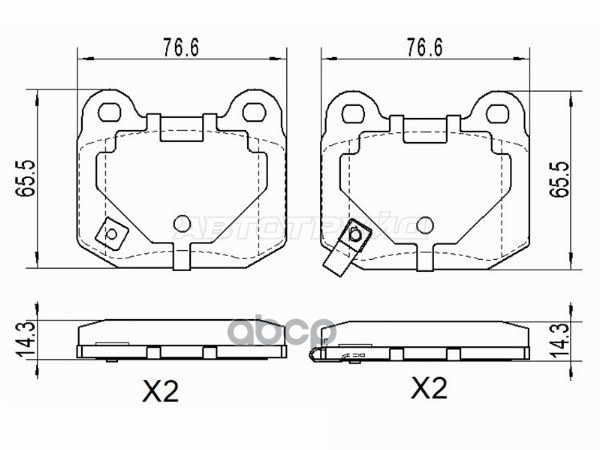 Колодки тормозные (Сзади) Subaru Impreza 00-05 / Legacy 98-09 Sat арт. ST-28-0231