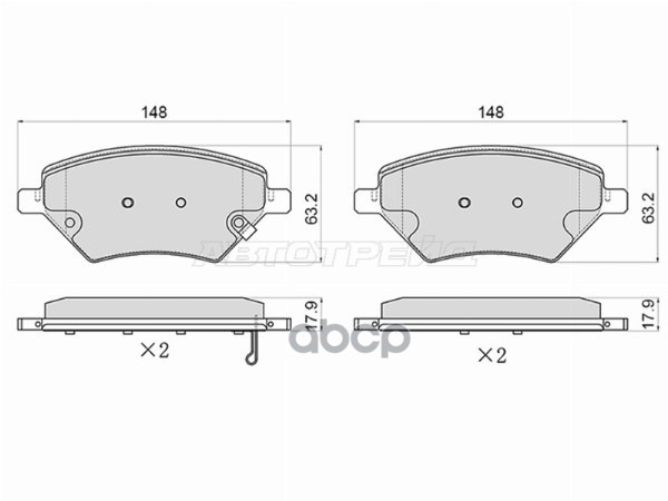 Колодки тормозные (Спереди) Chery Tiggo 4 17-19 / Tiggo 8 19- / Tiggo 7 16-20 / Tiggo 7 Pro Max 22-2 Sat арт. ST-28-0239