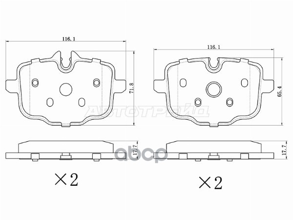 Колодки тормозные (Сзади) BMW 3-Series 18-22 / 5-Series 16-24 Sat арт. ST-28-0241