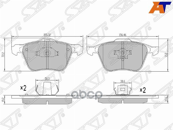 Колодки тормозные (Спереди) Volvo S60 00-04 / XC90 02-19 Sat арт. ST-30793231