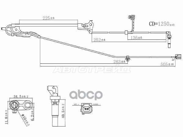Датчик ABS FR TOYOTA CAMRY 17- LH Sat арт. ST-31-0101