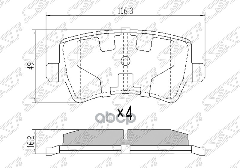 Колодки тормозные (Сзади) Volvo S60 10-13 / XC60 08-17 Sat арт. ST-31445796