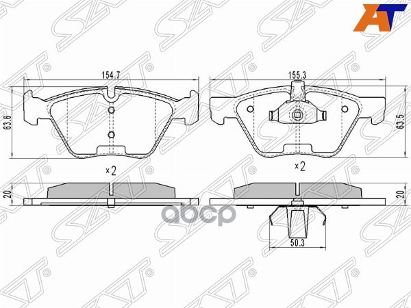Колодки тормозные дисковые перед Sat арт. ST34116763617
