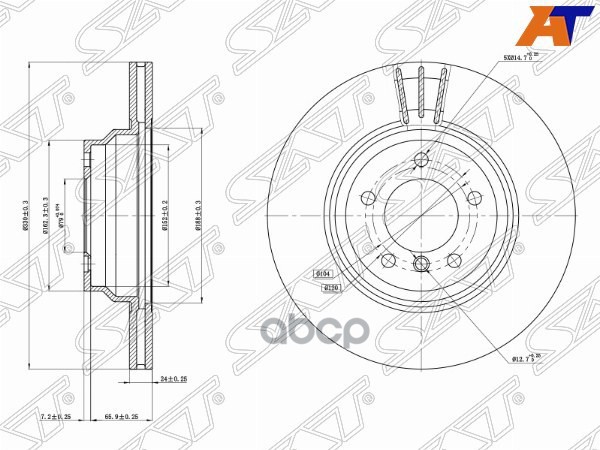 Диск тормозной (Спереди) BMW 1-Series 04-13 / 3-Series 05-14 Sat арт. ST-34116854999
