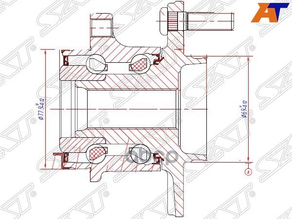 Ступичный узел задн. MMC ASX/OUTLANDER 4WD 12- (рестайлинг) Sat арт. ST-3785A035