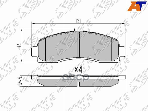 Колодки тормозные (Спереди) Nissan March 92-02 / Micra 92-03 Sat арт. ST-41060-6F625