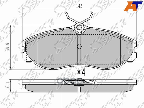 Колодки тормозные (Спереди) Nissan Serena 91-01 / Terrano 86-96 / Mistral 97-99 / Terrano II 93-06 Sat арт. ST-41060-9C526