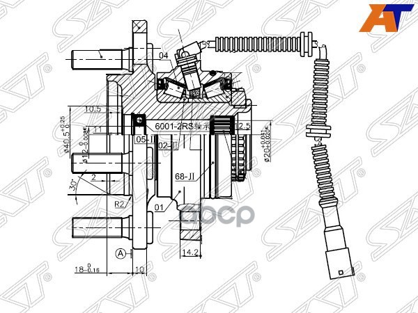 Ступичный узел SsangYong Actyon 05- / Actyon Sports 06-16 (Справа=Слева/ Спереди/ P/T) Sat арт. ST-41420-09401