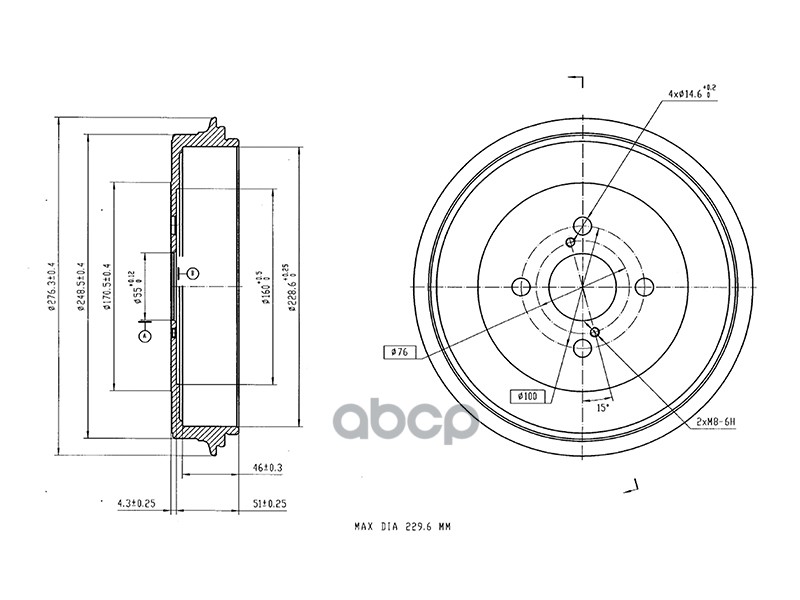 Барабан тормозной TOYOTA PROBOX/SUCCEED 02- Sat арт. ST-42431-52040