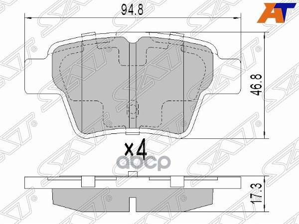 Колодки тормозные (Сзади) Citroen C4 04-11 / Fiat Bravo 07-11 Sat арт. ST-425322