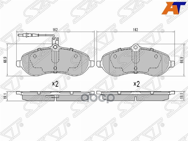 Колодки тормозные (Спереди) Citroen Jumpy 07-17 / Fiat Scudo 07-16 Sat арт. ST-425364