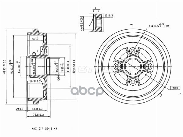 Барабан тормозной зад NISSAN NOTE E12 13- Sat арт. ST-43206-3VU0A