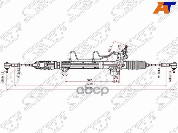 Рейка рулевая Toyota Hilux Pick Up 04-15 / Fortuner 04-15 Sat арт. ST-44200-0K040