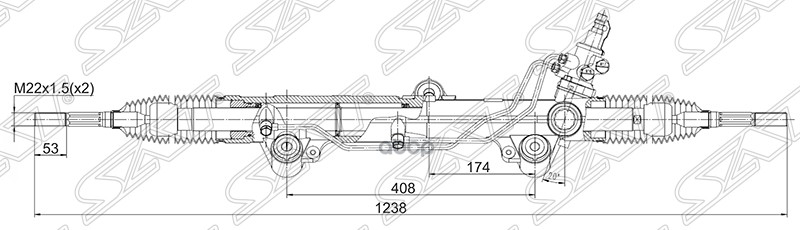 Рейка рулевая Toyota Land Cruiser (J200) 07-21 / Lexus LX 07-23 Sat арт. ST-44200-60170
