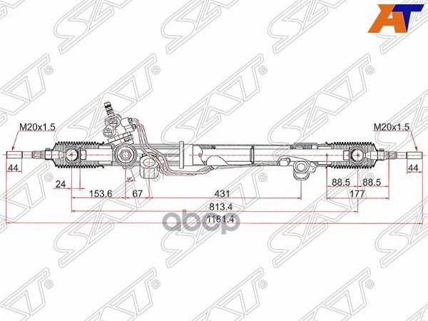 Рейка рулевая Toyota Land Cruiser 02-07 RHD Sat арт. ST-44250-60090
