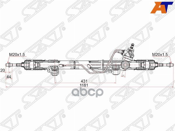 Рейка рулевая Toyota Land Cruiser 02-07 LHD Sat арт. ST-44250-60100