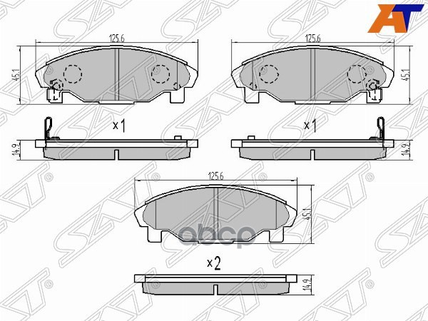 Колодки тормозные (Спереди) Daihatsu Charade 93-00 / Grand Move 99-04 / Pyzar 96-02 Sat арт. ST-44918-77240-00