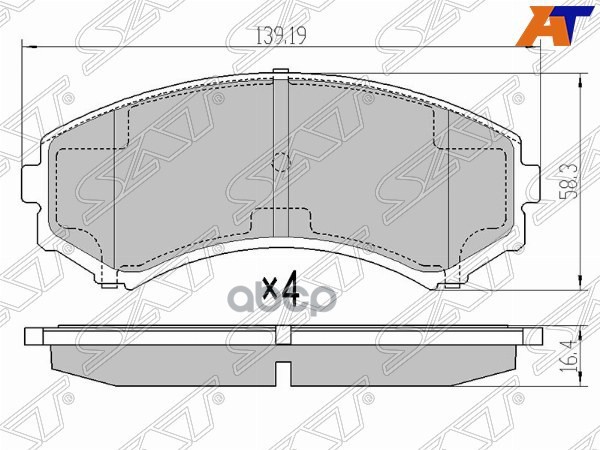 Колодки тормозные (Спереди) Mitsubishi Pajero 91-20 / Mazda Bongo Friendee 95-01 / B-Series 98-06 / Sat арт. ST-4605A471