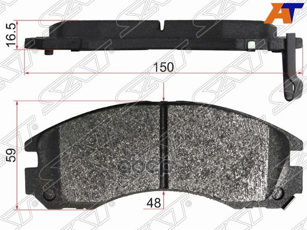 Колодки тормозные (Спереди) Mitsubishi L200 86-06 / Outlander 02-22 Sat арт. ST-4605A717
